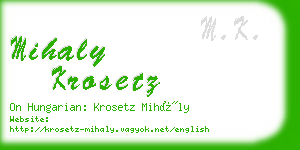 mihaly krosetz business card